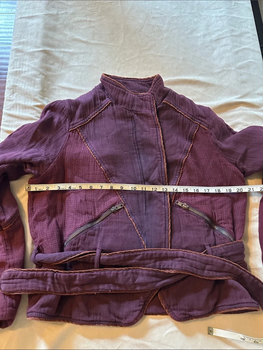 Women's Burgundy Tie-Waist Jacket